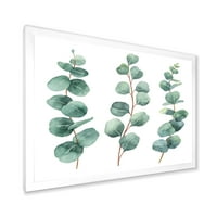 DesignArt 'mlade eukaliptus grane i ostavlja' tradicionalni uokvireni umjetnički tisak