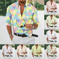 Dizajnerska proljetno-ljetna Muška ležerna havajska košulja s printom od bundeve od 3 tisuće bluza s dugim rukavima