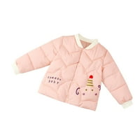 _ / Zimski kaput od crtića za djevojčice otporan na vjetar topla gornja odjeća s kapuljačom prsluk u ružičastoj boji
