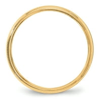 Lagani polukružni zaručnički prsten od 14k žutog zlata, veličine 11. ML040