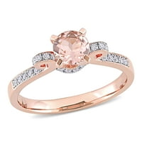 Miabella Ženska karat T.G.W. Morganite i Carat T.W. Dijamantni 14KT ružini zlatni zaručnički prsten