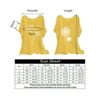 Ljetna Ženska majica kratkih rukava s okruglim vratom, majica s cvjetnim printom i slovima, top, Ležerne tanke košulje, majica, bluza