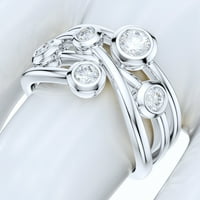 Srebrni podijeljeni isprepleteni prsten s imitacijom okruglog dijamanta, koktel prsten s mjehurićima, vjenčani prsten s obećanjem,