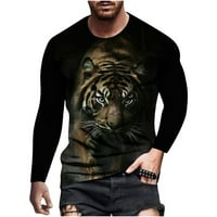 Muška majica Unise Casual majica sa 3D ispis Grafičkim printevima majice s dugim rukavima Svakodnevni bluza Daliy Kaki L, XL, XXL,
