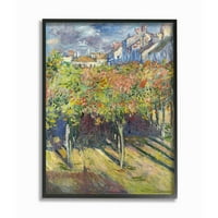 Stupell Industries City Orchard Green Blue Classic Monet slikar uokvirenu zidnu umjetnost Claude Monet