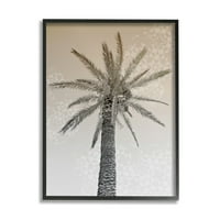 Stupell Industries Vintage Sepia Palm Tree Geometric uzorak Crni uokvireni Daphne Polselli