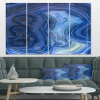 DesignArt Blue Agate Stone Design Metal Wall Art Print, 48 28