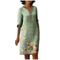 Ljetna haljina u obliku slova, Ženska ljetna Vintage haljina s cvjetnim slovima, haljina s kratkim rukavima u obliku slova u obliku