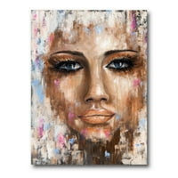 Sažetak portret mlade žene s plavim očima Slikam platno umjetnički tisak