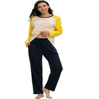 Jedinstvene ponude ženske noćne odjeće okruglog vrata s hlačama sa dnevnim odjećom pidžama setovi za spavanje