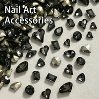 dijamantni dizajni noktiju s efektom od 3 inča sjajni prozirni crni sivi dijamantni ukrasi za nokte za studente umjetnosti noktiju