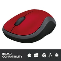 Bežični miš, 2,4 GHz, s mini prijemnikom, dvosmjerni, Crveni