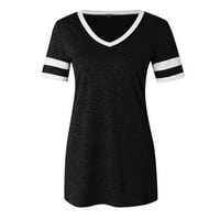 Ženske majice širokog kroja ljetni vrhovi kratkih rukava U obliku slova u, majica s prugama, jednobojna tunika sa bočnim prorezom,