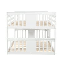 Aukfa drveni krevet kreveta, okvir kreveta s podnim krevetom s ljestvicama i čuvarom za dječju sobu - bijela