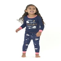 Gerber djevojčica i mališani djevojka Snug Fit Pamul Pidžama, set od 4 komada, veličine mjeseci-5T