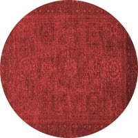 Tvrtka alt strojno pere okrugle apstraktne crvene moderne unutarnje prostirke, okrugle 7 inča