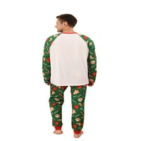 Dječji vrhovi i hlače za mamu i tatu, odjeća za spavanje s printom slova, mekane obiteljske pidžame s okruglim vratom, Božićni pidžama