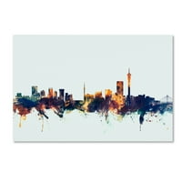 Zaštitni znak Fine Art Johannesburg Skyline Blue Canvas Art by Michael Tompsett