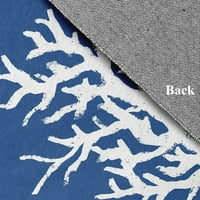 Okrugli tepih od 5 inča u stilu Šenila, Mornarsko plava u nautičkom stilu
