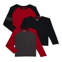 Sedam hrastova dječaka Boja blok majice dugih rukava, pakiranje, veličine 4-16