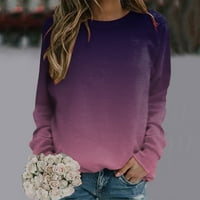 + Ružičasti gornji dio, ženske majice s dugim rukavima, Ženska majica s kapuljačom s gradijentnim printom, pulover s dugim rukavima,