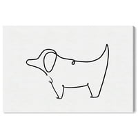 Wynwood Studio životinje zidne umjetničke platnene platnene ispise 'Štene Otring jednostavne' Psi i štenad - crni, bijeli