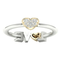 Zaručnički prsten od 1 5K dijamant od srca od srebra od srebra-žuta