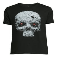 Muški Halloween Spider Web Skull Graphic Tee, jesen majica s kratkim rukavima od proslave, veličine S-3xl