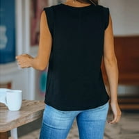 Ženski topovi Ženska Moda Okrugli vrat jednobojne široke majice bez rukava s naramenicama