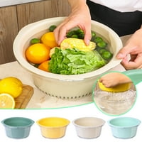 Drenažna košara dvoslojna drenažna košara košara za povrće i voće hladnjak plastična kuhinja Vanjska košara za pranje povrća