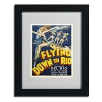 Zaštitni znak likovna umjetnost Letenje do Rio Matted Framed Art by Vintage Apple Collection, Wood Frame