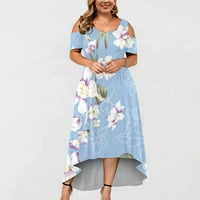 ženska Maksi haljina u MIB-u Plus Size Ženska ležerna duga haljina s ramena u boho stilu s cvjetnim printom A kroja haljina s cvjetnim