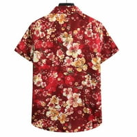 Muške ljetne havajske košulje u donjem dijelu, top s tropskim printom, majice za plažu, jednoredna bluza s reverom s kratkim rukavima