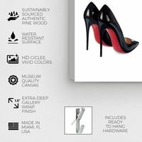 Wynwood Studio modni i glam zidne umjetničke platnene platneno print 'Lutke sjećanja moja cipela Armoire' - crna, ružičasta