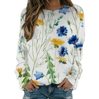 Plus size majica za žene, majice, cvjetni pulover, džemper, Zima-Jesen, Ležerne majice s dugim rukavima