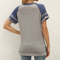 Rasprodaja ženskog top-A, ženski rukavi s kratkim rukavima, jednobojna široka majica, bluza, sivi topovi 12