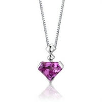 6. CT Special Cut Pink stvoren safirski privjesak ogrlica u srebrom sterlinga, 18