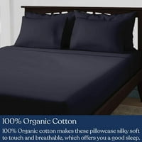 Delara Gots certificirana je organski pamučni jastučnica od 2, broj navoja, dugačak pamuk, ultra mekan, svilenkast, vlaga, glatka