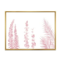DesignArt 'palmine grane i rumenilo pinkeucalyptus' shabby chic uokvireni platno zidni art print