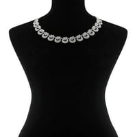 Gloria Vanderbilt srebrni ton, ogrlica s kristalnim ovratnikom, 16 duljina