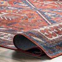 Tradicionalni plemenski tepih za pranje u perilici rublja, 3' 5', hrđa