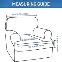 Navlaka za kauč s jastukom u obliku slova T, Set navlake za kauč od žakarda, elastični donji štitnik za namještaj, jedno sjedalo