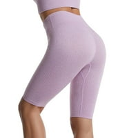 Ženske joga hlače za žene, ženske modne Ležerne jednobojne rastezljive joga hlače visokog struka, kratke hlače