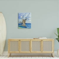 Stupell Industries Pelicans Trio nad galerijom slikanja Ocean Shore Wrapped Canvas Print Wall Art, Dizajn Paul Brent