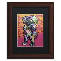 Zaštitni znak likovne umjetnosti 'Puppy Love' Canvas Art Dean Russo, crni mat, drveni okvir