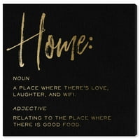 Wynwood Studio tipografija i citati zidne umjetničke platnene otiske 'Kućna definicija noir' Obiteljski citati i izreke - zlato,