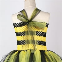 Slatka ljetna cvjetna pčelinja haljina za djevojčice karnevalski pribor Tutu haljina za igre Žuta 5 godina 4 do 5 godina