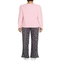 Hanes ženski vrh dugih rukava, hlače i čarape s pidžama od flisa, 3-komad set