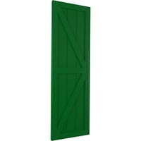 Ekena Millwork 15 W 60 H True Fit Pvc Dvije panelske seoske kuće Fiksni nosači W Z-Bar, Viridian Green