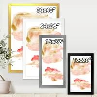 Dizajnerska umjetnost apstraktni oblaci u kombinaciji s ružičastom, zlatnom, bež i crvenom uokvireni moderni umjetnički tisak
